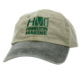 HAT HAMILTON MARINE KHAKI STONEWASH GREEN VISOR