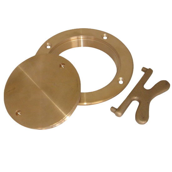 BUCK ALGONQUIN BRONZE PLATED 6" DECK PLATE WITH KEY