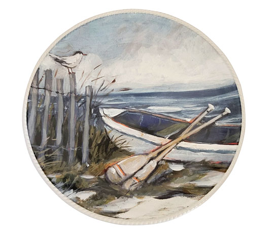 SHOREBIRDS ROUND PLATTER CERAMIC 13"