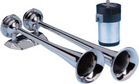 AFI 10106 12V Chrome Plated Dual Trumpet Air Horn - TackleDirect