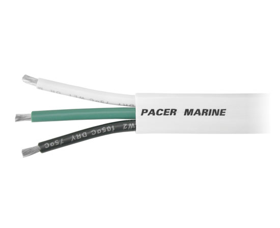 PACER WIRE TINNED 10/3 FLAT BLACK/GREEN/WHITE (250' REEL)