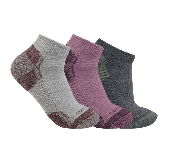 CARHARTT WOMENS ALL SEASON SOCKS COTTON LOW CUT 3 PACK