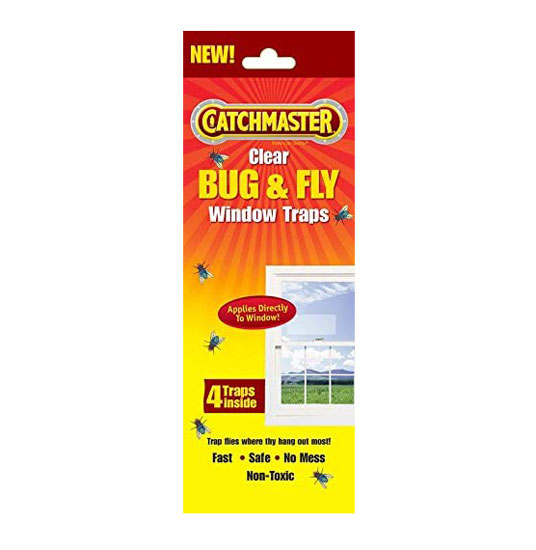CATCHMASTER WINDOW FLY TRAP STICK ON 4 PER PACK
