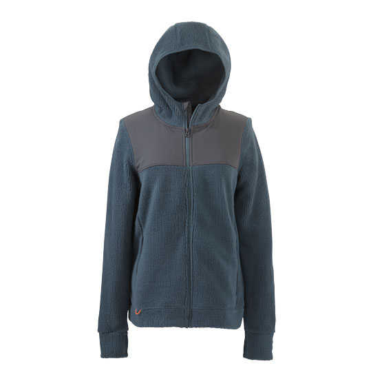 GRUNDENS BERING FLEECE FULL-ZIP HOODIE WOMEN'S DARK SLATE X-SMALL