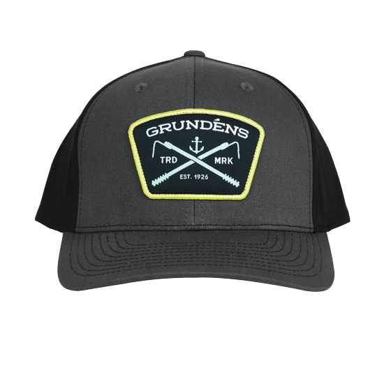 GRUNDENS GAFF TRUCKER HAT CHARCOAL/BLACK