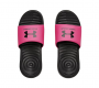 UNDER ARMOUR GIRLS ANSA FIXED SLIDES BLACK/PINK SURGE KIDS SIZES