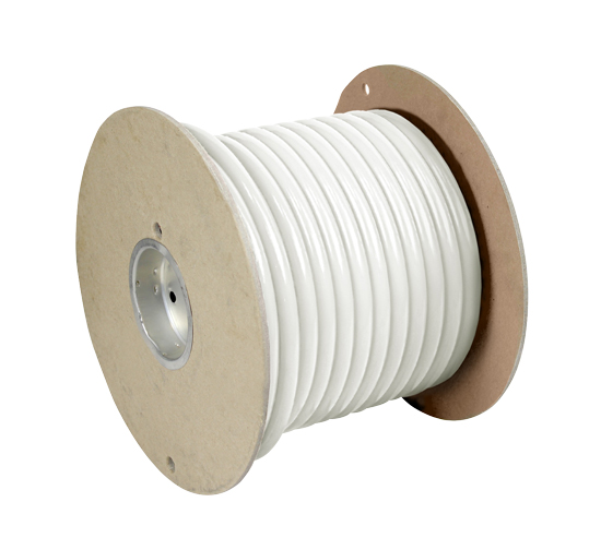 PACER BATTERY CABLE #1 GAUGE WHITE (100' REEL)