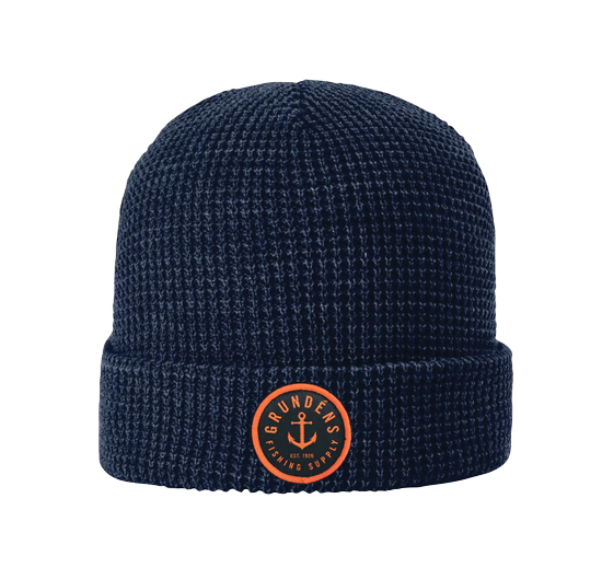 GRUNDENS ANCHOR WAFFLE BEANIE NAVY