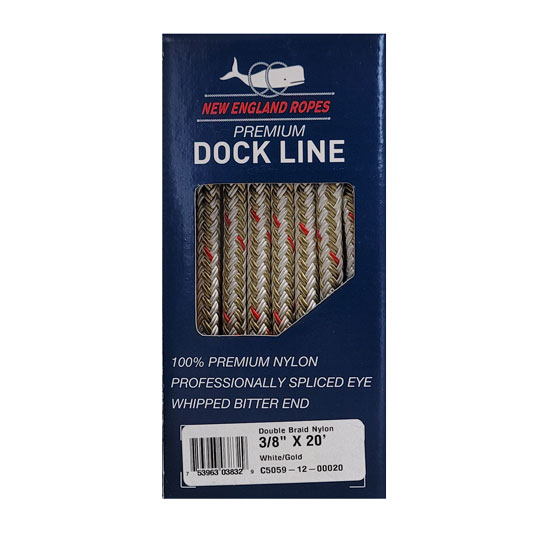 New England Ropes 3/8 Double Braid Dock Line - White - 15