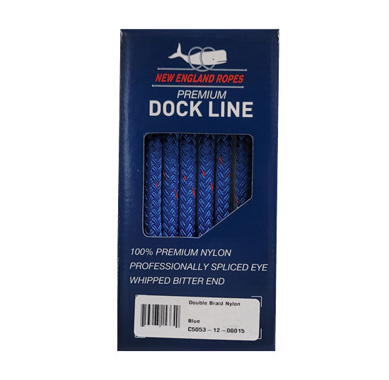  NEW ENGLAND ROPES NYLON DOUBLE BRAID DOCKLINE BLUE 5/8" X 35'