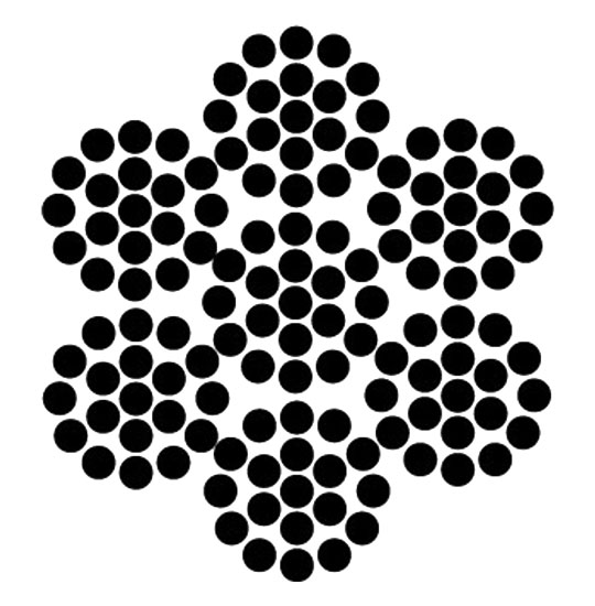 WIRE ROPE STAINLESS STEEL 7 X 19 STRANDS 7/32" DIAMETER (BY FOOT)