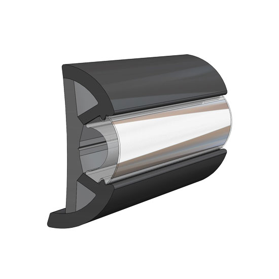 TACO MARINE SUPRO-FLEX RUB RAIL, BLACK 100' 2-1/2"X1"