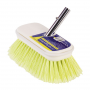 SWOBBIT CLEANING DECK BRUSH 7-1/2" SOFT BRISTLES FLAGGED YELLOW