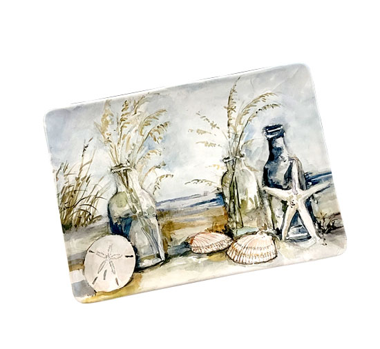 COASTAL LANDSCAPE PLATTER RECTANGLE CERAMIC 14" X 10"