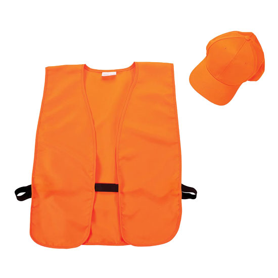 HAT & VEST COMBO BLAZE ORANGE ADJUSTABLE ADULT OSFM