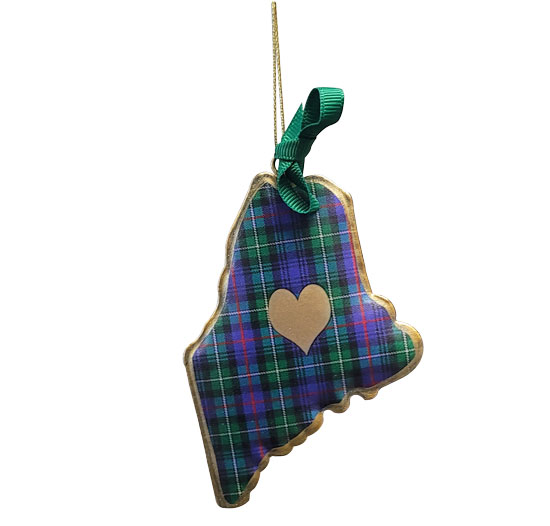 MAINE PLAID METAL ORNAMENT