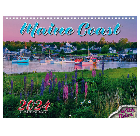 CALENDAR MAINE COAST 2024 WITH DAILY TIDES