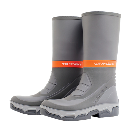 GRUNDENS DECK BOSS 15" HIGH BOOTS GRAY/ORANGE MENS SIZE 13
