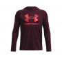 UNDER ARMOUR TECH LOGO HOODIE DARK MAROON & BETA RED BOYS X-SMALL