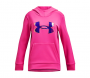 UNDER ARMOUR FLEECE LOGO HOODIE REBEL PINK & IRIDESCENT GIRLS