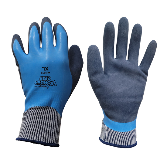 WONDER GRIP LATEX DOUBLE COATED GLOVES BLUE
