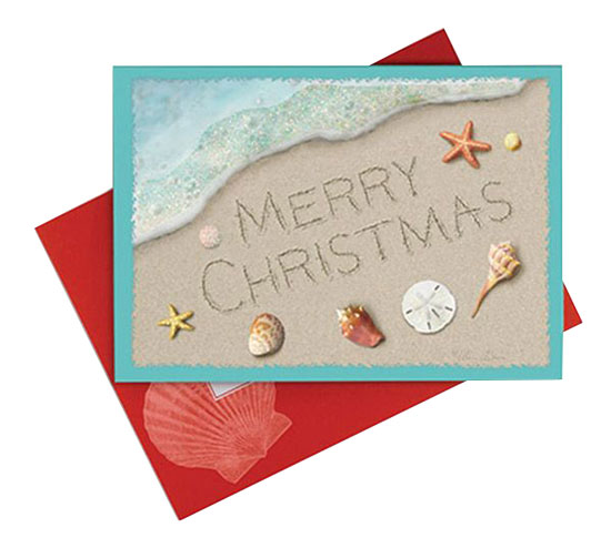 Beach christmas deals cards