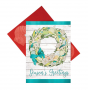 CHRISTMAS CARDS EMBELLISHED WREATH "SEASONS GREETINGS" (16 COUNT)