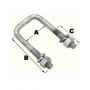 TRAILER U-BOLT SQUARE GALVANIZED 4-1/16" X 2-13/16"