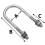 TRAILER U-BOLT ROUND GALVANIZED 1-3/4" X 4-3/8"