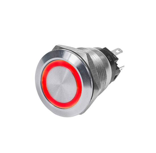 BLUE SEA 4162 10A PUSH BUTTON LED RING RED SWITCH OFF-ON