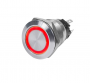 BLUE SEA 4163 10A PUSH BUTTON LED RED RING SWITCH OFF-(ON)