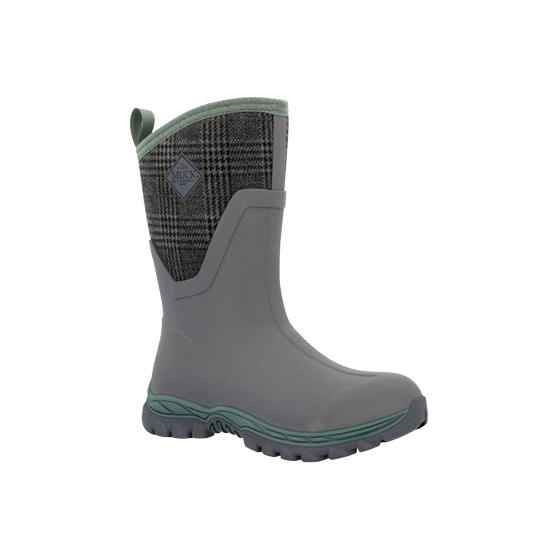 MUCK ARCTIC SPORT II MID GRAY/PLAID WOMENS SIZE 10 BOOT