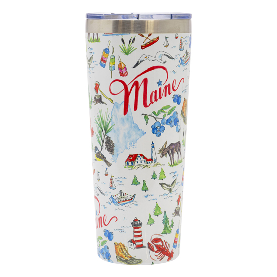 STATE OF MAINE DESIGN TUMBLER STAINLESS STEEL 22OZ