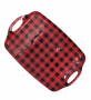 RED BUFFALO PLAID TRAY MELAMINE WITH HANDLES 19"X12"