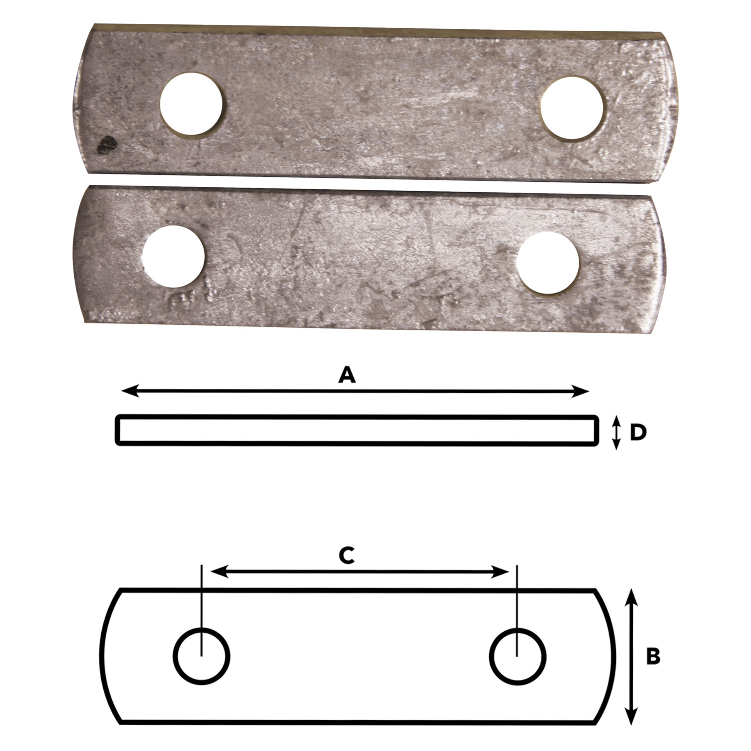 FRAME TIE PLATE 2" WIDE FOR U BOLT 57330 PAIR