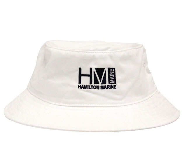 HAT HAMILTON MARINE LOGO CRUSHER BUCKET WHITE