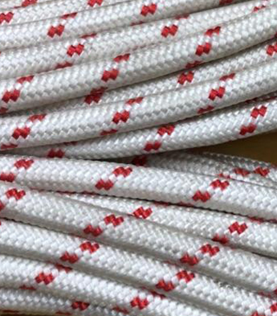 ROPE TECHLINE DOUBLE BRAID DYNEEMA/POLYESTER WHITE 1" X 80'