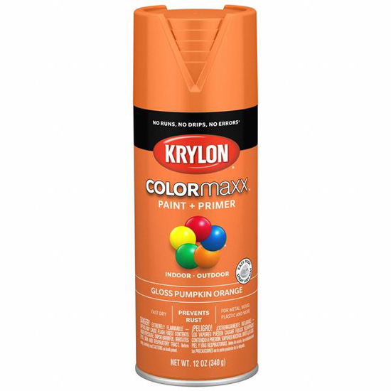 KRYLON COLORMAXX PAINT & PRIMER GLOSS AEROSOL 12 OZ PUMPKIN ORANGE