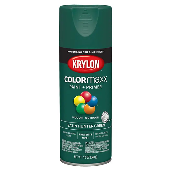 KRYLON COLORMAXX PAINT & PRIMER GLOSS AEROSOL 12 OZ HUNTER GREEN