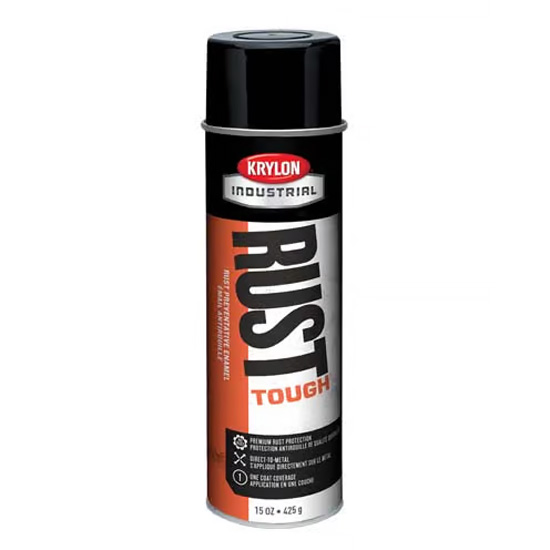PAINT RUST TOUGH ACRYLIC 15 OZ S/C GLOSS BLACK