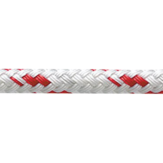 NEW ENGLAND ROPE STA SET FLECK DACRON DOUBLE BRAID RED 3/8" (BY FOOT)
