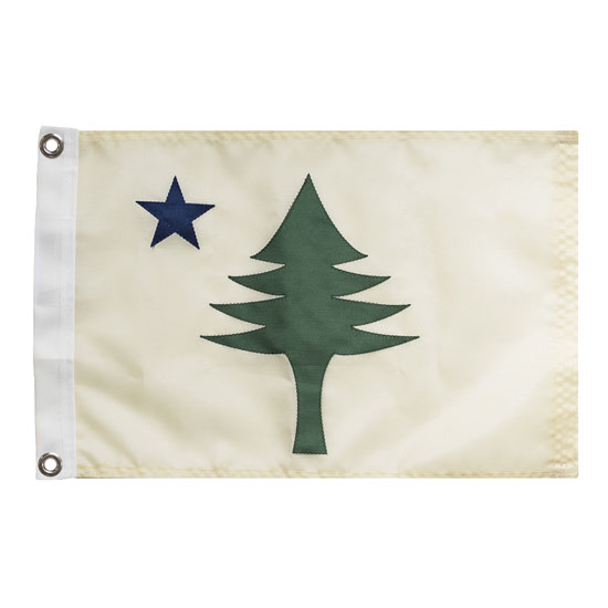 THE ORIGINAL MAINE FLAG 1901 OFF-WHITE PINE TREE AND STAR 3'X5'