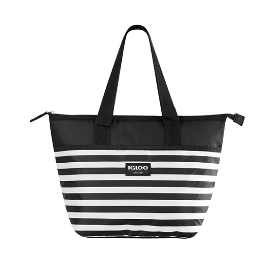 Igloo Cooler Bag Mini Essential Tote Black White Stripes