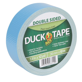 Double Sided Duck Brand Duct Tape - Blue, 1.41 in. x 12 yd.