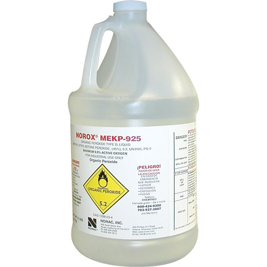 FIBERGLASS HARDENER MEKP ORGANC PEROXIDE CLEAR GALLON