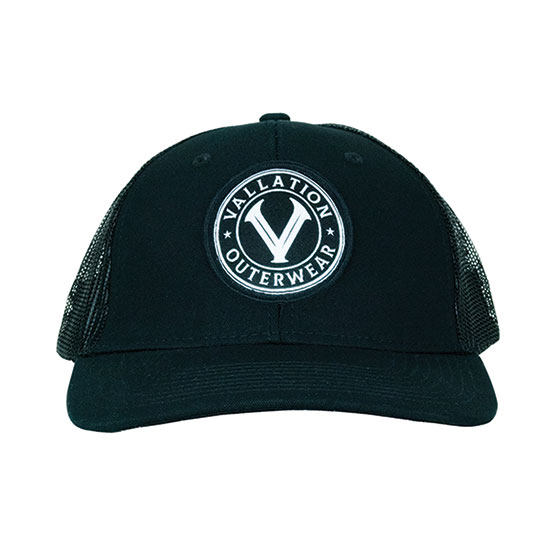 VALLATION HAT BLACK W/WHITE LOGO