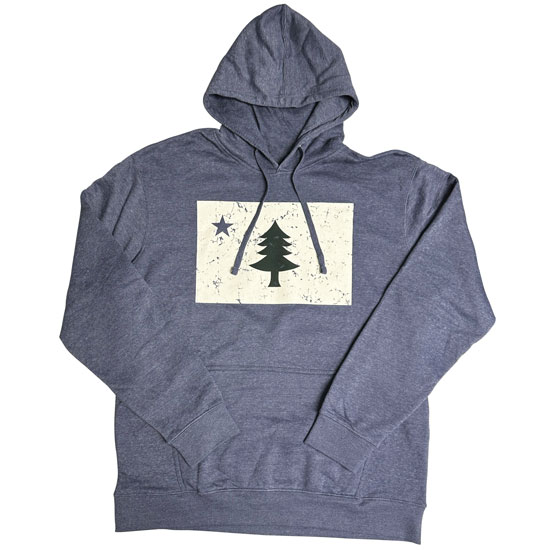 ORIGINAL MAINE FLAG SWEATSHIRT HEATHERED NAVY