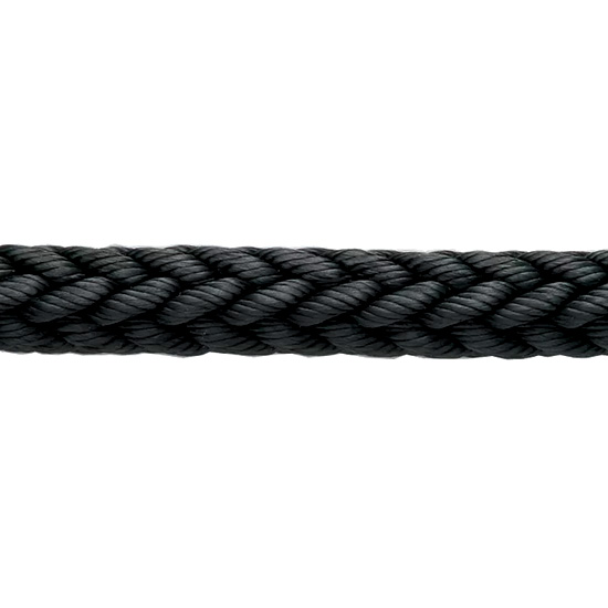 NEW ENGLAND ROPE MEGA BRAID SINGLE BRAID NYLON BLACK 3/4" (BY FOOT)
