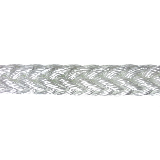 NEW ENGLAND ROPE MEGA BRAID SINGLE BRAID NYLON WHITE 1" (BY FOOT)