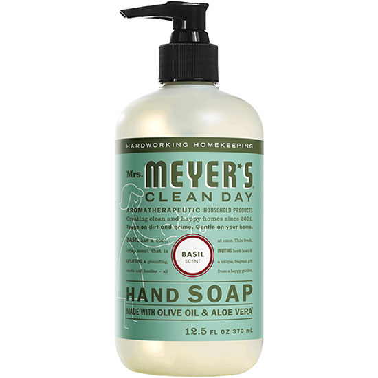 MRS MEYERS BASIL LIQUID HAND SOAP 12.5 OZ PUMP BOTTLE